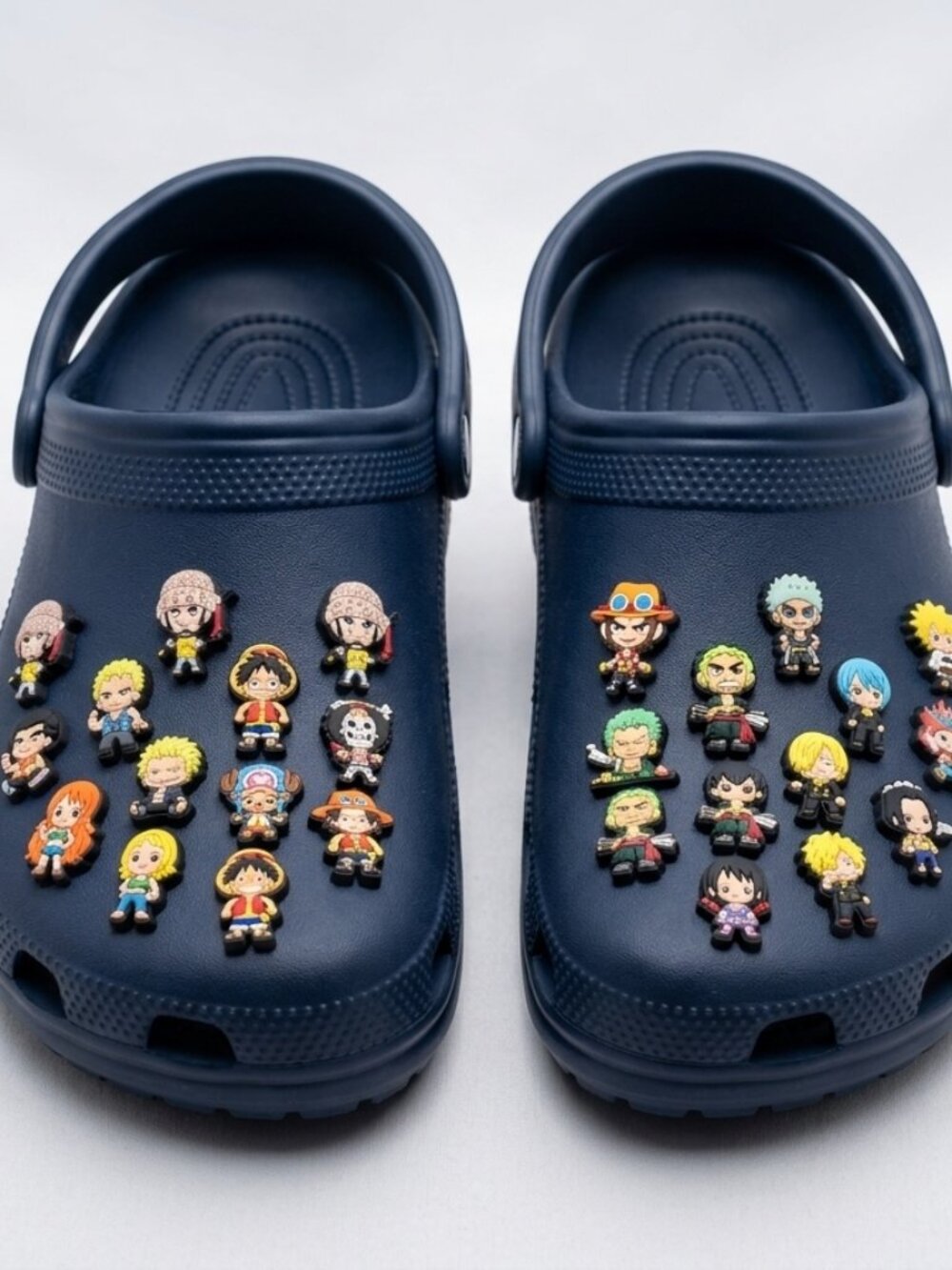 One Piece Anime Shoe Charms for Crocs - 7-Piece Pack Featuring Luffy, Zoro, Ace,